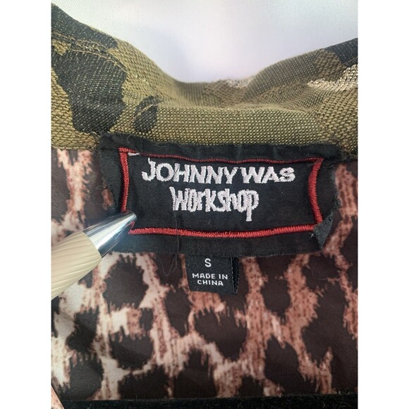 Johnny Was Workshop Shirt Jacket SM Camo Witchy Embroidery - Picture 3 of 11